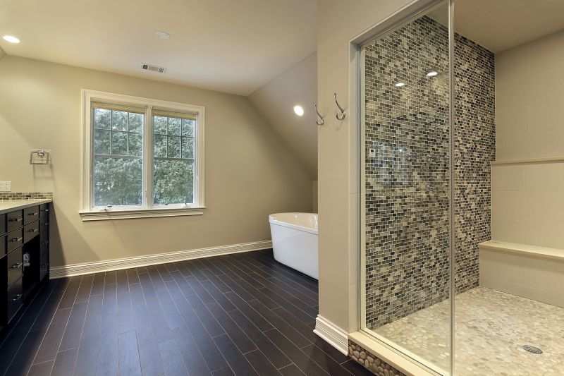 Glass Shower with Accent Tiles